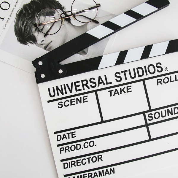 Relaxdays, White Movie Clapperboard Hollywood Movie Clapperboard