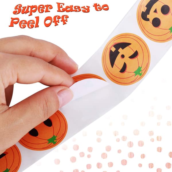 2 rullaa 1000 Halloween-tarraa Kurpitsatarroja lyhtyyn