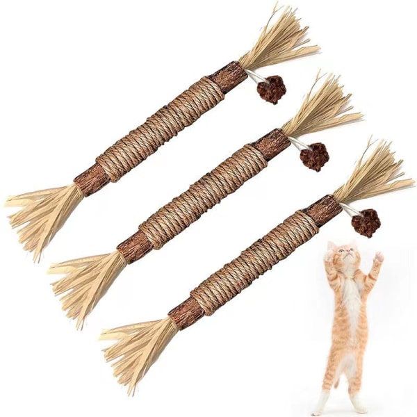 Catnip sticks (3 pakke), tyggepinde til katte, dental tyggepinde 4618 |  Fyndiq