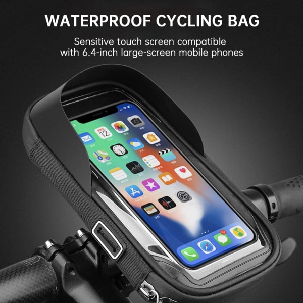 360° vattentät cykelhållare för mobiltelefon med vattentät TPU Touch