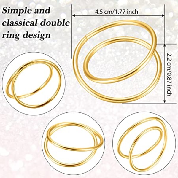 12 delar (guld) guld servettringar metall spiral servettringar Buck
