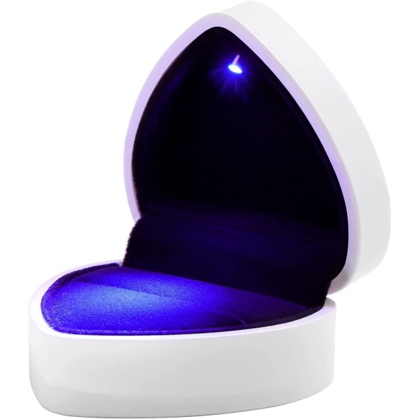 Heart Shape Velvet Light Up Giftering Eske med LED-lys Deco