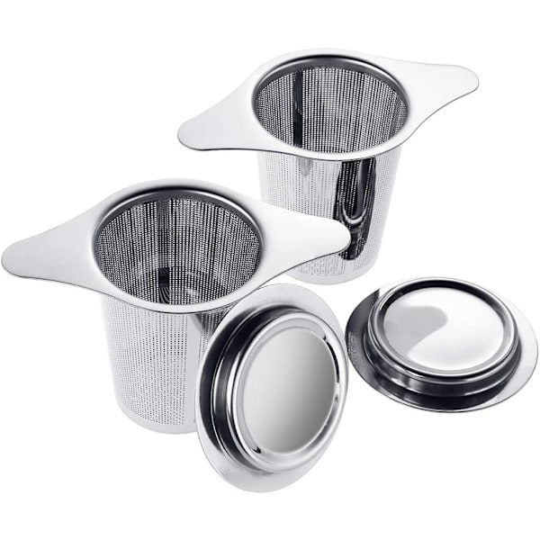 2 stk te-filter finmasket rustfritt stål te-infuser te-sil