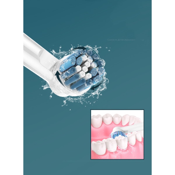 Genopladelig elektrisk tandbørste 1 styks rundt børstehoved, med