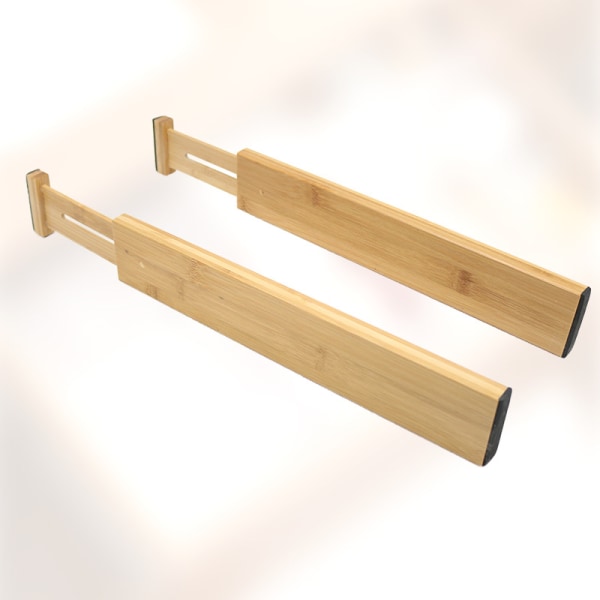 2kpl bambusta valmistettu keittiön laatikonjakajat Säädettävät laatikoiden järjestelyt