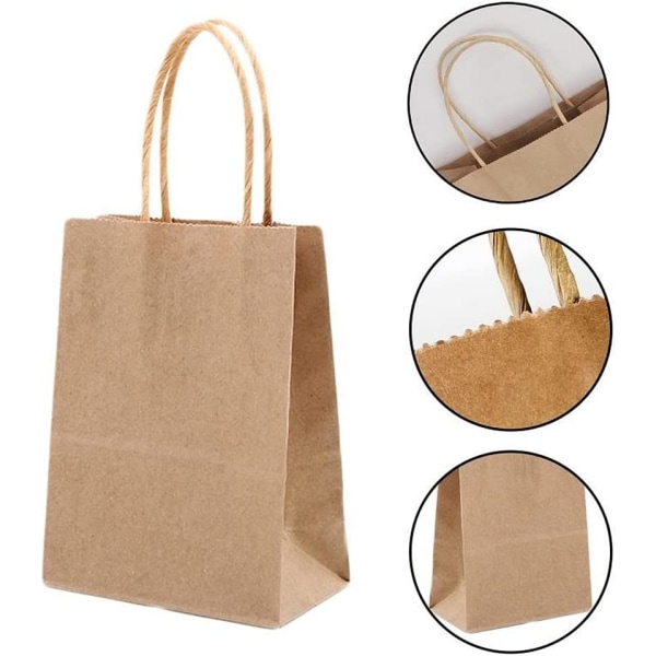 Papir gavepose med håndtak Kraftpose i bulk, (original - 10 stk
