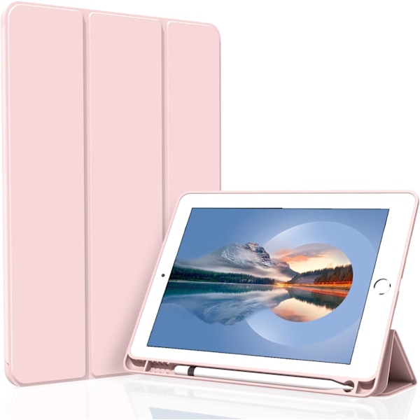 Pink, Beskyttende etui til iPad10.2/iPad10.5/iPad9/iPadAri3, Tyndt og blødt tre-foldet stativ Smart Case, Automatisk Sleep/Wak