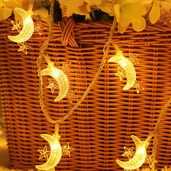 Moon Mini Star String Lights Batteridriven, 16,4ft 50led T