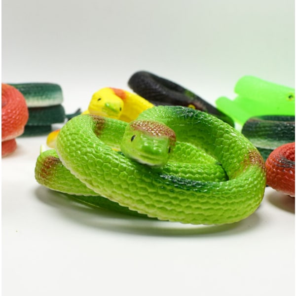 10 stykker blød gummislange som legetøj Cobra, falsk slange,