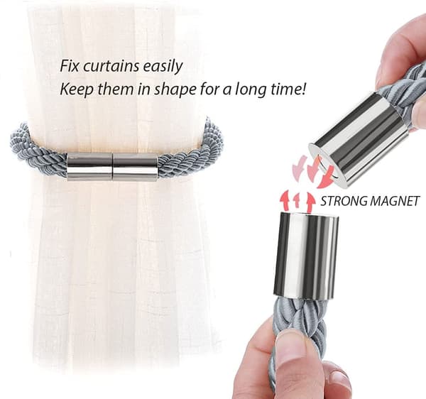2-pack starka magnetiska gardinuppsättningar, modern enkel stil