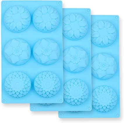 6-hullet silikonform i blomsterform, sett med 1 stk non-stick mat