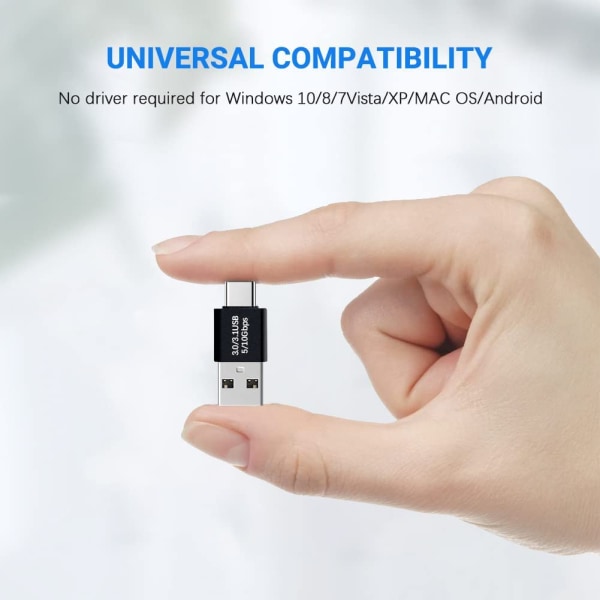 USB-C-urosliitin USB 3.0 -urosliittimeen, USB A -urosliitin USB-C -urosliittimeen