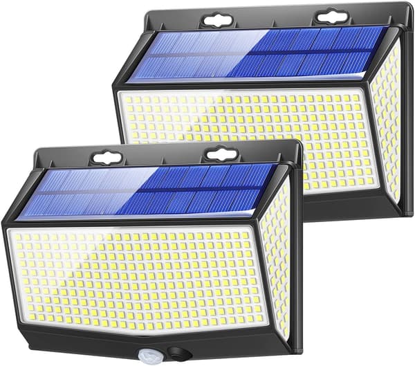 2-pack utomhus solcellslampa, [468 LED 2000 lumen 2-pack] utomhus S