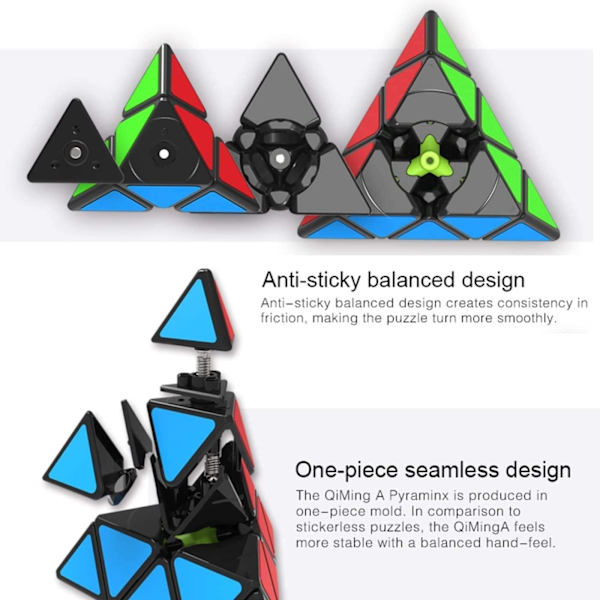 2 kappaleen nopeuskuutiosarja, Megaminx Pyramid Speed ​​Cube Smooth Puz