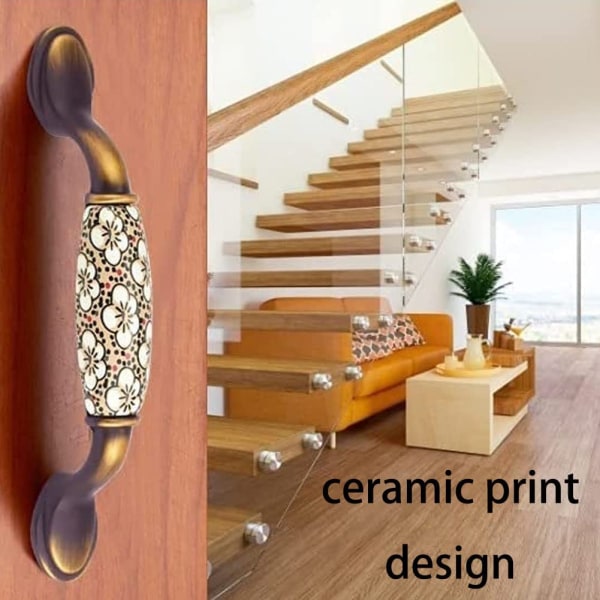 2 stk Vintage keramiske møbelhåndtak, keramiske møbler Ha