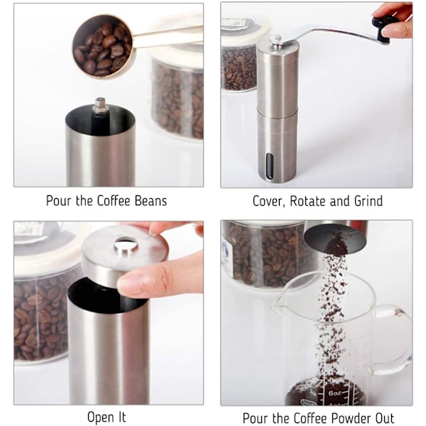 Kaffe Kvern, Rustfritt Stål Manuell Kaffe Kvern Kaffe med