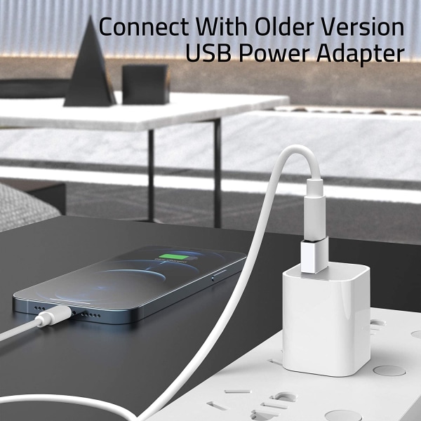 Sølv USB c til USB-adapter 3-pakning kompatibel med iPhone 13 12