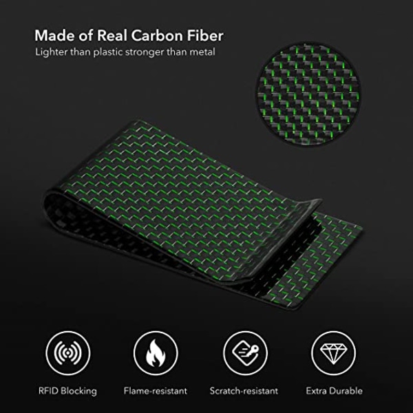 Carbon Fiber Lommebok Kredittkortholder Slim Business Front Pocke