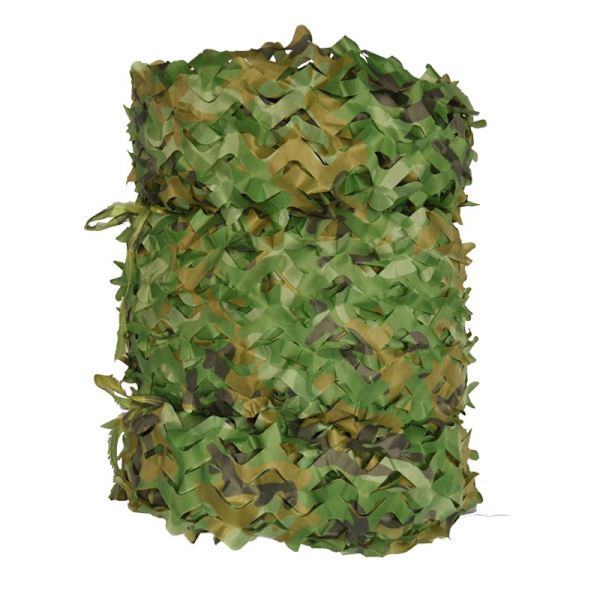 Rektangulær skygge sejl i grøn camouflage mesh, 3x4m, camouflage