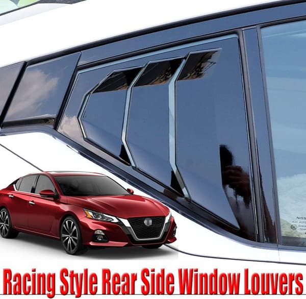 2-pakke ABS Racing Style Bakre Sidevindu Louver Vent Grille