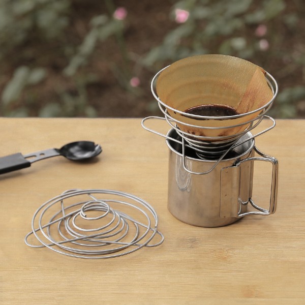 Kaffefilter i rustfritt stål, sammenleggbar kopp i rustfritt stål h