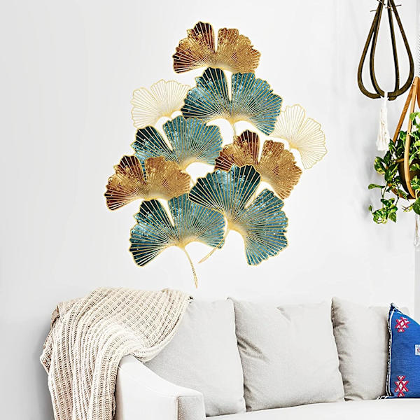 XL Väggdekaler GINKGO BLAD Guld (76x87 cm) I Självhäftande w
