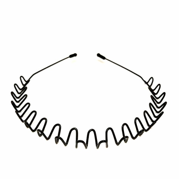 6 STK Metal pannebånd Svart hårbøyle Spring Wave hårbånd Multi-