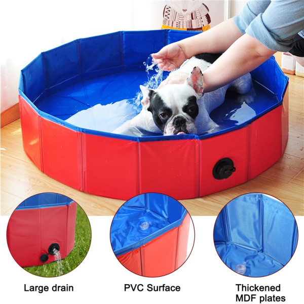 60 * 20 cm PVC kokoontaitettava koiran allas Lemmikkien kylpyamme pesuallas ulkona