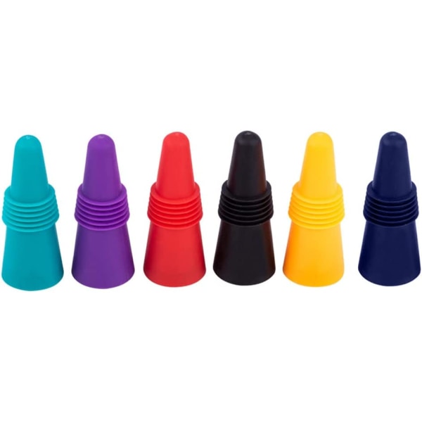 6pcs Reusable Bottle Stopper Silicone Wine Stopper Colorful Pack