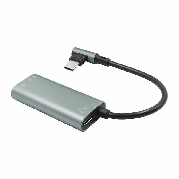 USB-C til 3,5 mm hodetelefonport adapter headset lading tre-i-en