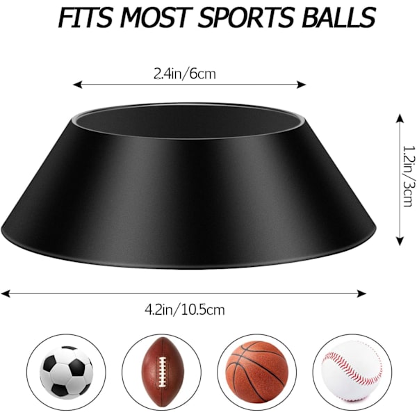 6 stk. boldstativ boldbase piedestal displaystativ til basketball