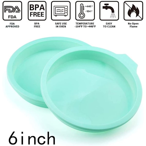 Rund silikonform för kakor, 6 tum, bakform, non-stick