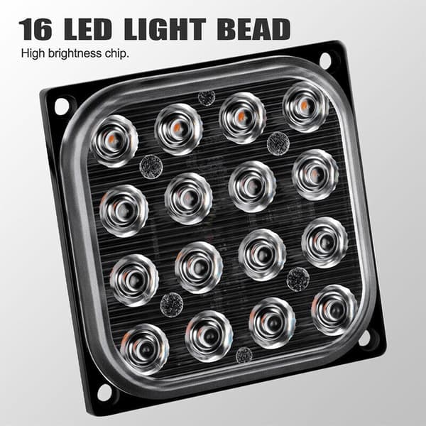 Firkant 16-LED blinkende sidemarkør indikator bremse baklys