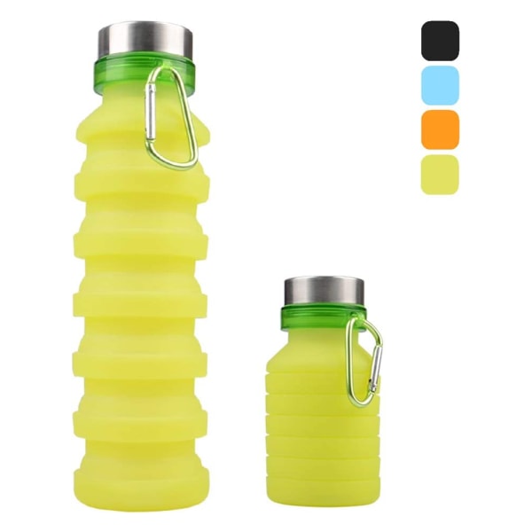 1 pakkaus kokoontaitettava vesipullo, vihreä - 18 unssia uudelleen käytettävä BPA-vapaa S