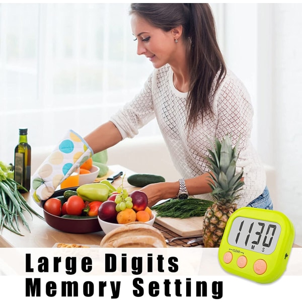 2-pakk kjøkkenklokker Loud Ring Digital timer for matlaging Magne