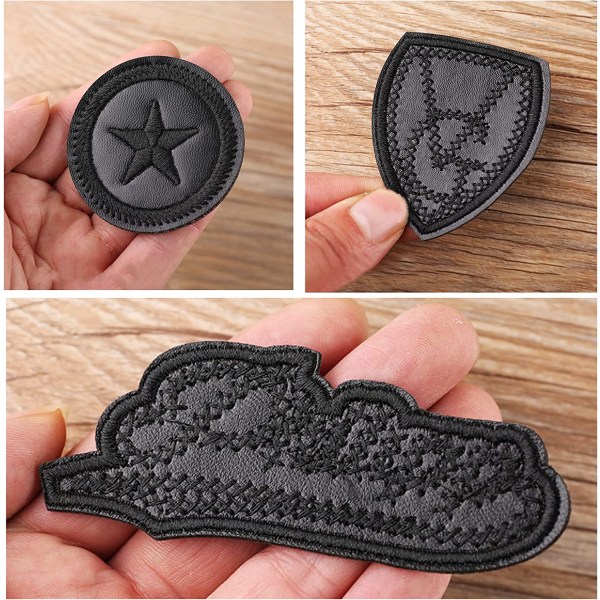 20 stk. broderi stryge-på patch, sort badge broderi patch Ap