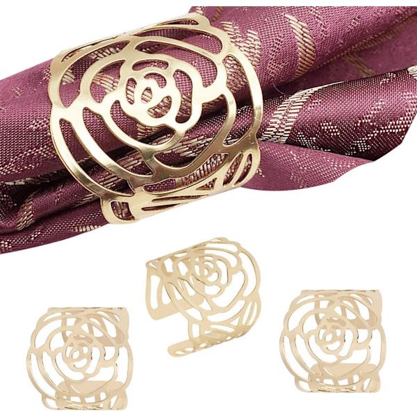 Guld Servietring 12PCS Jule Serviet Holdere Serviet Ring Serviet