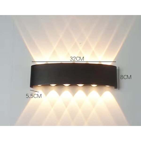 Valkoinen LED-seinävalaisin sisätiloihin 12W lämmin valkoinen, moderni alumiiniseinä