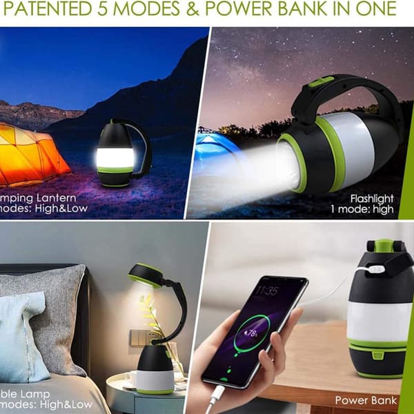 Multifunksjonell LED USB-oppladbar campinglys/lampe utendørs