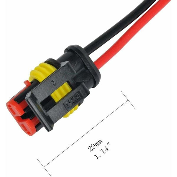 Vedenpitävä pistoke, sähköinen uros- ja naarasliitin, AWG-vedenpitävä sähköliitin (2-napainen johdolla × 10 sarjaa)