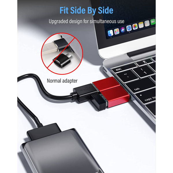 USB C til USB 3.1 OTG Adapter (3 Pack), USB Type C han til USB A