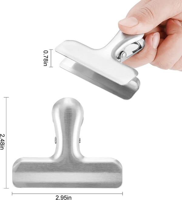 10-pack rostfria stängningsklämmor påsklämmor metallklämmor 76mm