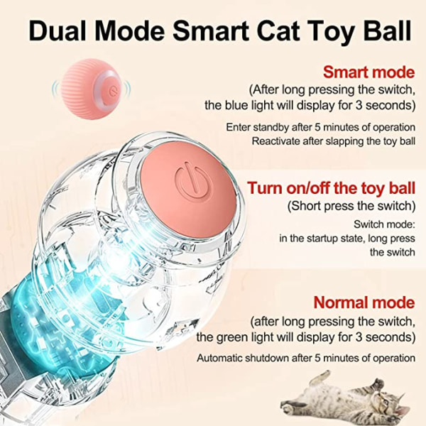 Pink Color Interactive Cat Toy - Smart USB genopladelig kattebold