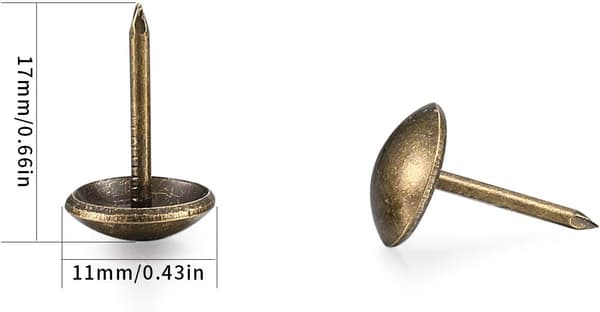 (S) 200 stk møbelspiker, dekorative møbelspiker, møbelknapper, antikk messing møbelspiker med plast