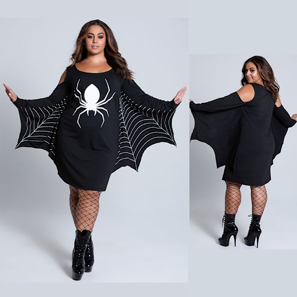 1 Stk. Dame Casual Halloween Langærmet Skjortekjole, Cosplay