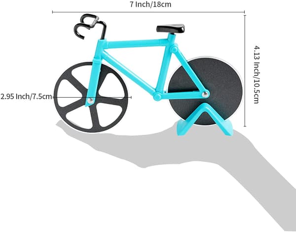 Cykelformet pizzaskærer, pizzaskærere, rustfrit stål, non-