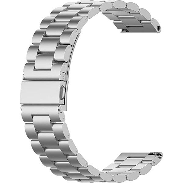 Hopeanvärinen metalliranneke kelloon 22mm, ruostumattomasta teräksestä valmistettu
