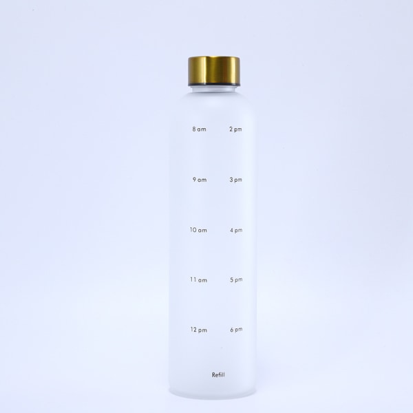 Vandflaske 1l Frosted Hvidguld - Plast Design Vandflaske