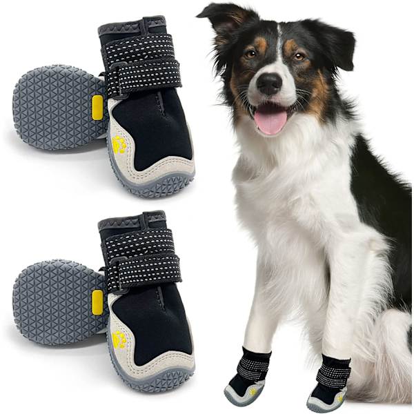 4 st skyddande hundstövlar, andningsbara hundskor, med reflex