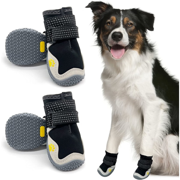 4pcs Protective Dog Boots, Breathable Dog Shoes, with Reflective